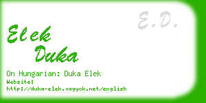 elek duka business card